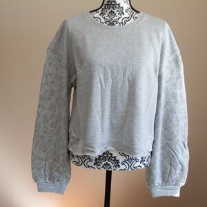 I.N.C International Concepts Embellished-Sleeve Pullover Sweatshirt - Gray - XL